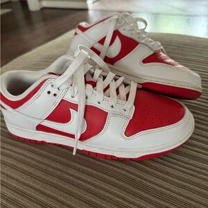 Nike Dunks- Red and White Athletic Shoes